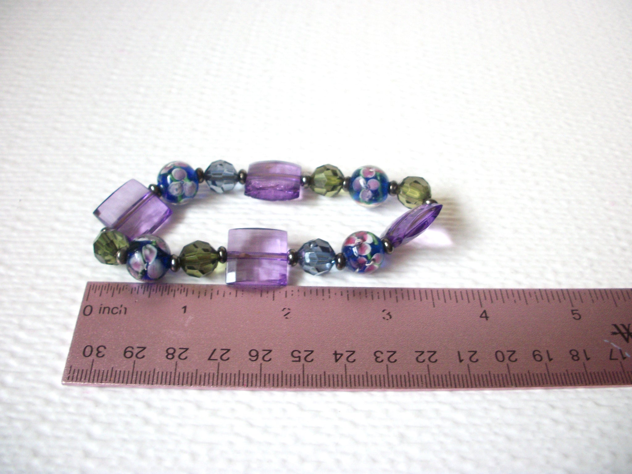 Hand Made Cobalt Blue Purple Glass Bracelet 102820