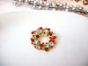 Retro Brooch, Christmas Wreath Brooch, Rhinestones Brooch, Christmas Brooch Pin S33