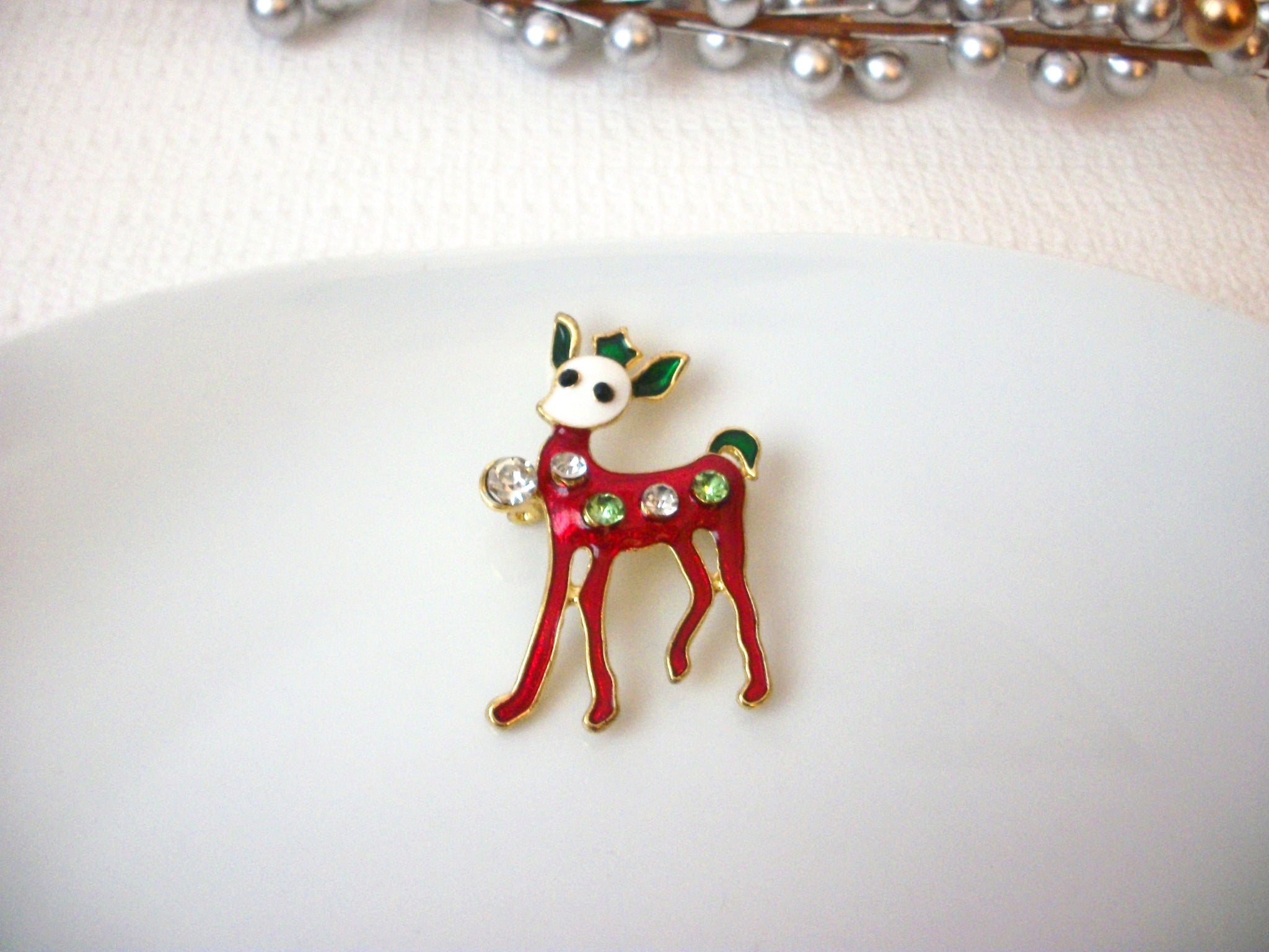 Retro Brooch Reindeer Brooch Rhinestones Brooch Christmas Brooch Pin S33