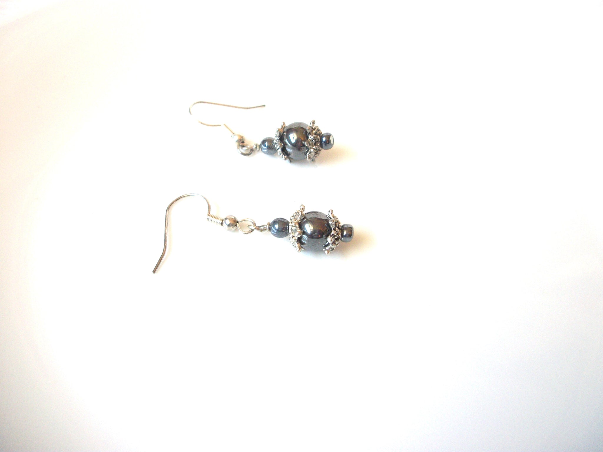 Vintage Hematite Dangle Earrings 102820