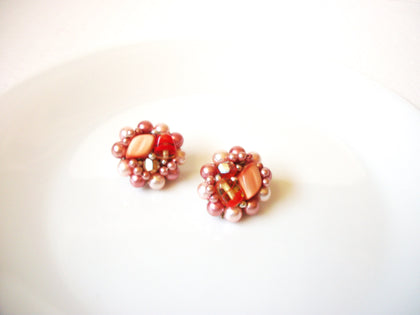 JAPAN 1950s Glass Cluster Earrings 102820