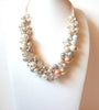 Vintage Glass Pearl Cluster Necklace 102820