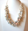 Vintage Glass Pearl Cluster Necklace 102820