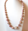 Retro Pale Pink Gray Lucite Necklace 102820