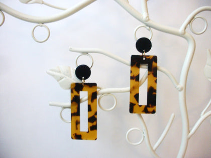 Kylie Dark Brown Tortoise Earrings, Tortoise Shell Earrings, Tortoise Earrings, Acetate Earrings, Light Weight Resin Dangle Earrings S11