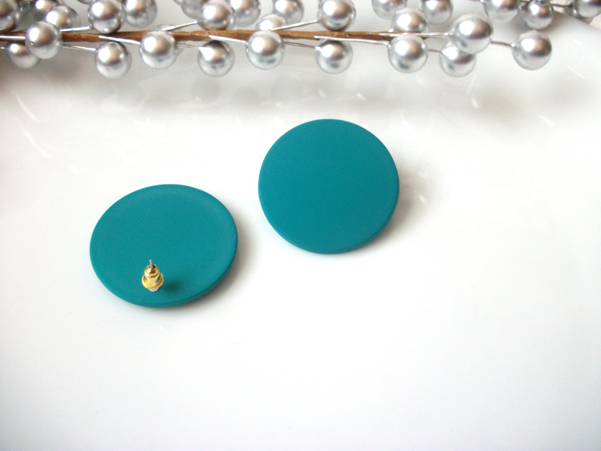 Susan Heavenly Turquoise Round Dome Earrings, Acetate Earrings, Resin Earrings, Acrylic, Statement Earrings S14A