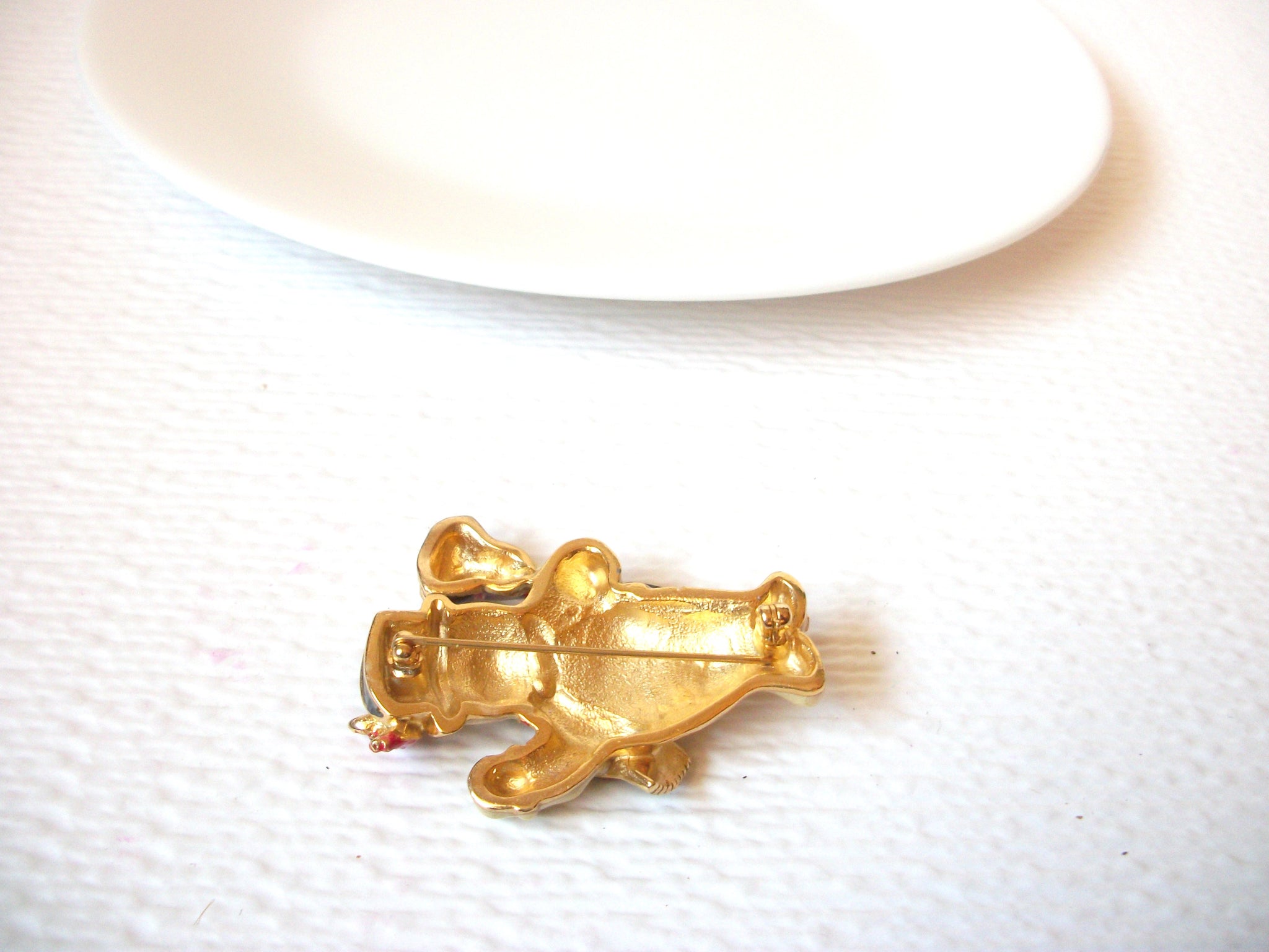 Vintage Enameled Snowman Brooch Pin 102920