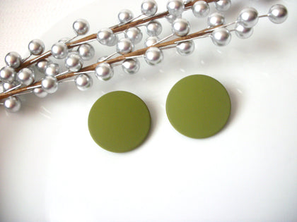 Susan Olive Round Dome Earrings, Acetate Earrings, Resin Earrings, Acrylic, Statement Earrings S14A