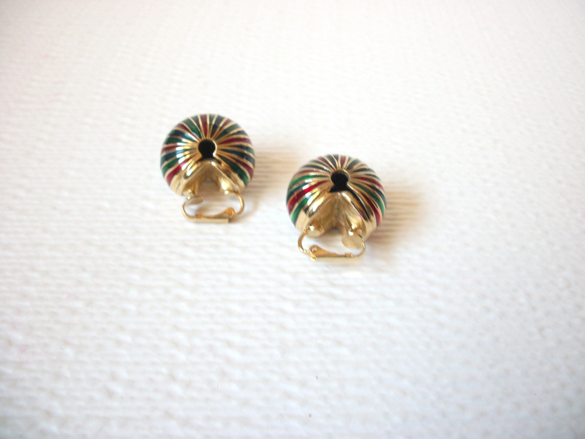 Vintage Enameled Thick Snail Earrings 102920