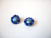 1940s JAPAN Molded Blue Lucite Cluster Earrings 102920