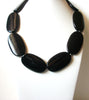 Retro Chunky Black Beaded Necklace 102920