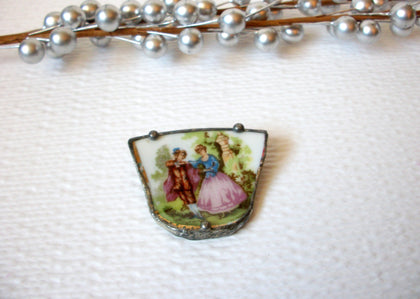 1950s Porcelain Hand Painted Brooch Pin 102920