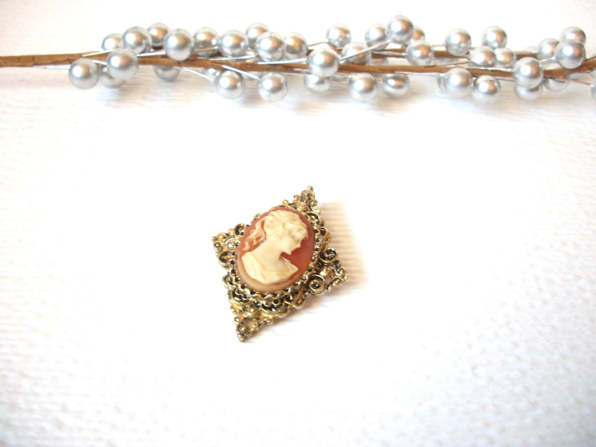 Vintage Cameo Brooch Pin 103020