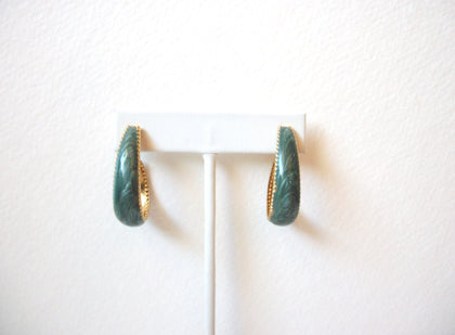 Vintage Marbleized Sage Hoop Earrings 102920