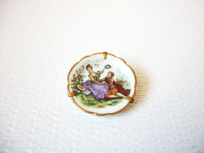 1940s Made In France Limoges Porcelain Brooch Pin 102920