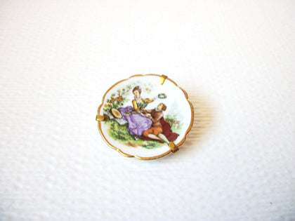 1940s Made In France Limoges Porcelain Brooch Pin 102920