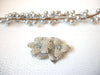 Retro Silver Blue Floral Rhinestone Brooch Pin 103020