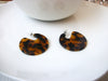 Kylie Dark Brown Tortoise Earrings, Tortoise Shell Flat Disc Earrings, Tortoise Earrings, Acetate Earrings, Light Weight Earrings S35