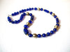 Vintage Cobalt Blue Lucite Necklace 103020