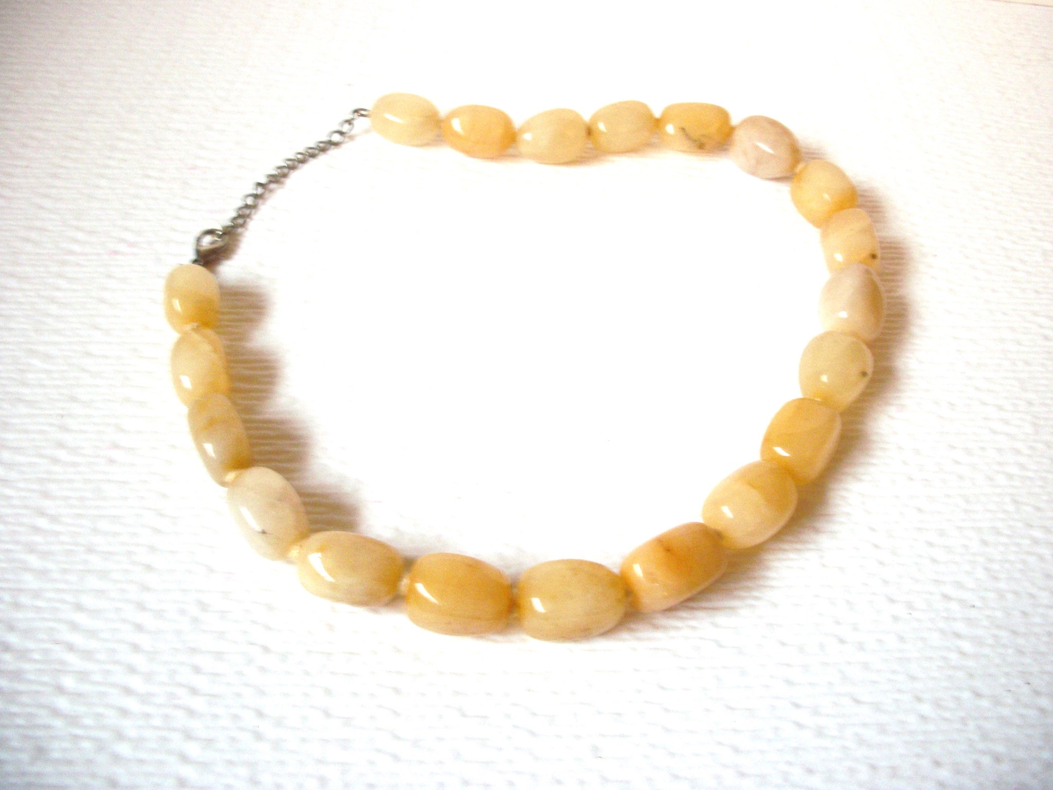 Vintage Yellow JADE Stones Necklace 103020