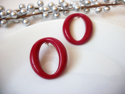 Tortoise Shell Retro Earrings, Oval Red Earrings, Acrylic Red Earrings, Resin Earrings 80217