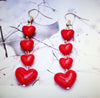 Long Red Heart Dangle Earrings 112916