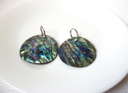 Vintage New Zealand Paua Abalone Shell Earrings 110120
