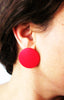 Susan Red Lips Round Dome Earrings, Acetate Earrings, Resin Earrings, Acrylic Earrings, Statement Earrings S14A