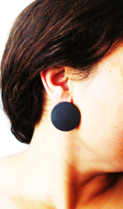 Susan Black Spider Round Dome Earrings, Acetate Earrings, Resin Earrings, Acrylic, Statement Earrings S14A