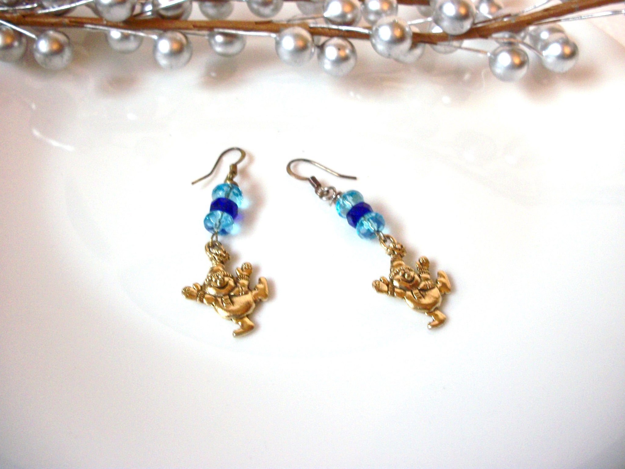 Vintage Clown Glass Earrings 110120