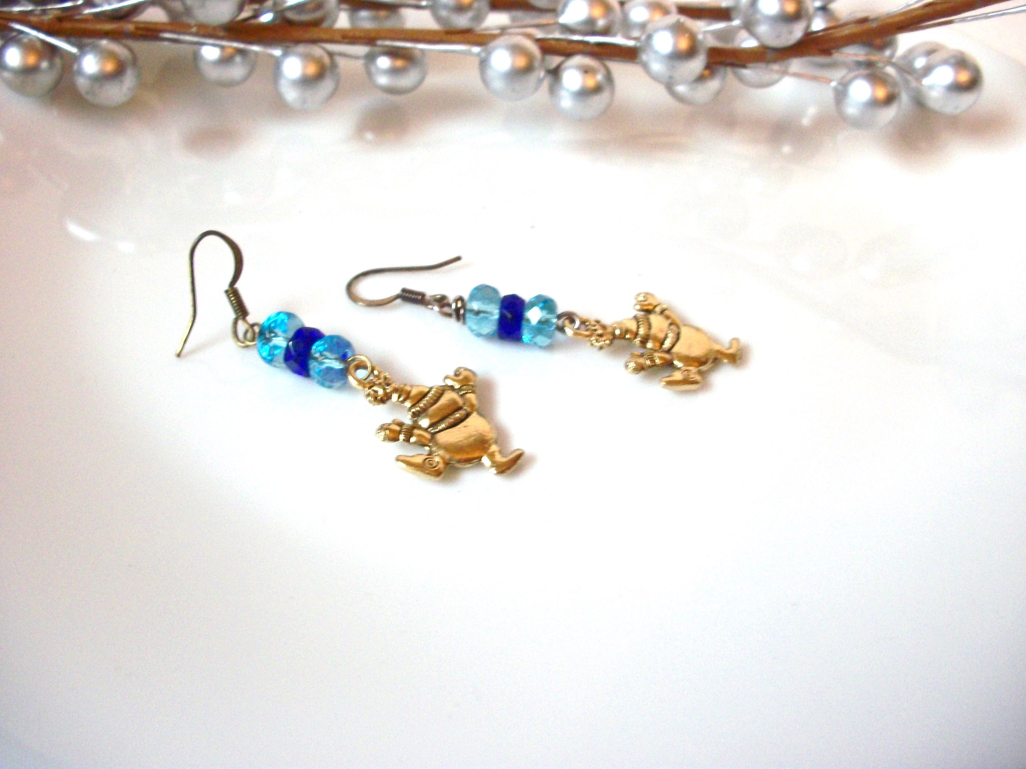 Vintage Clown Glass Earrings 110120