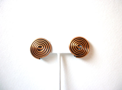 Vintage Copper Snail Earrings 110420