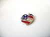 Vintage Patriotic Brooch, Apple Brooch, Rhinestones Pin 61416
