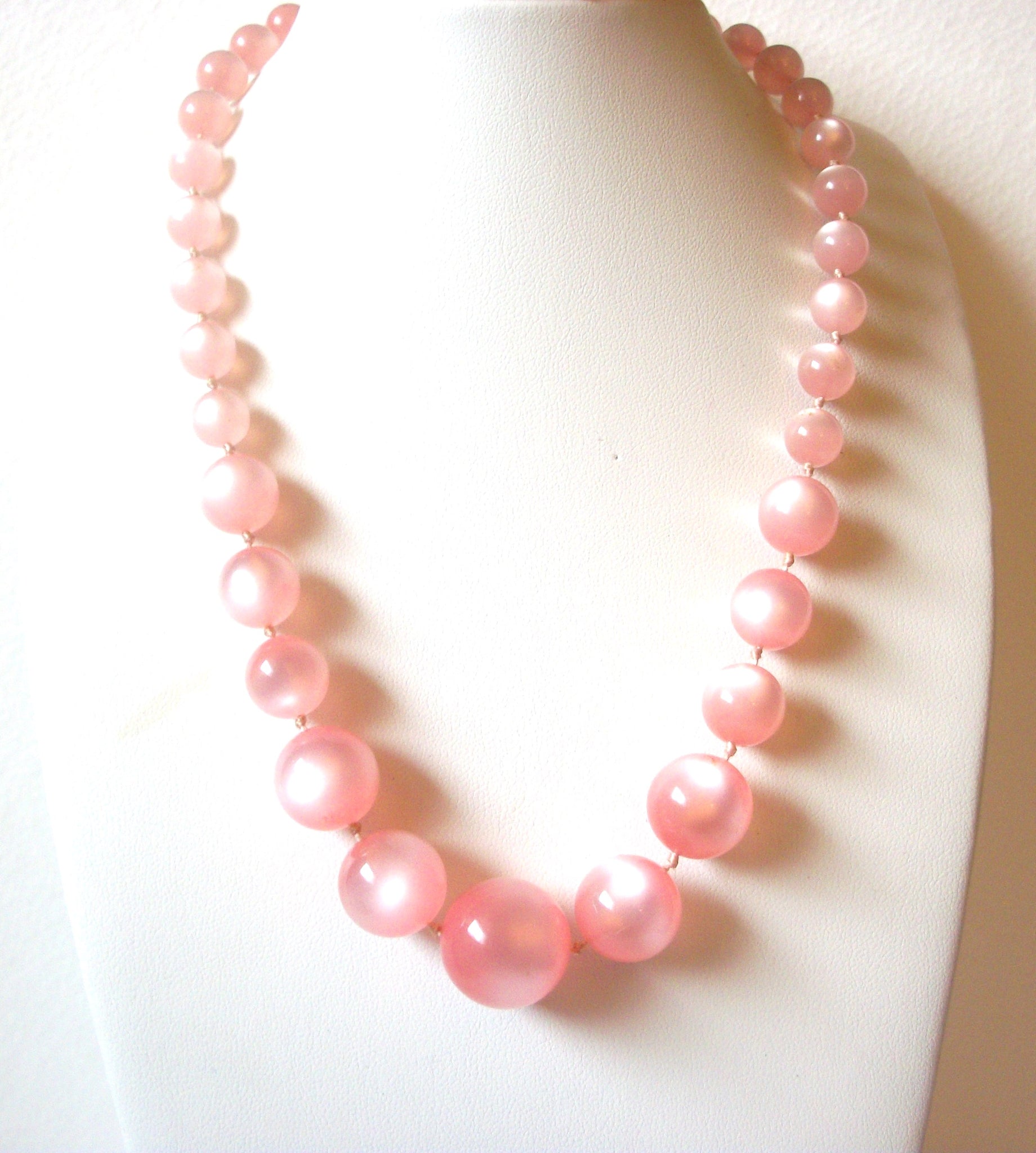 Vintage 1950s Pink Moonglow Necklace 110220