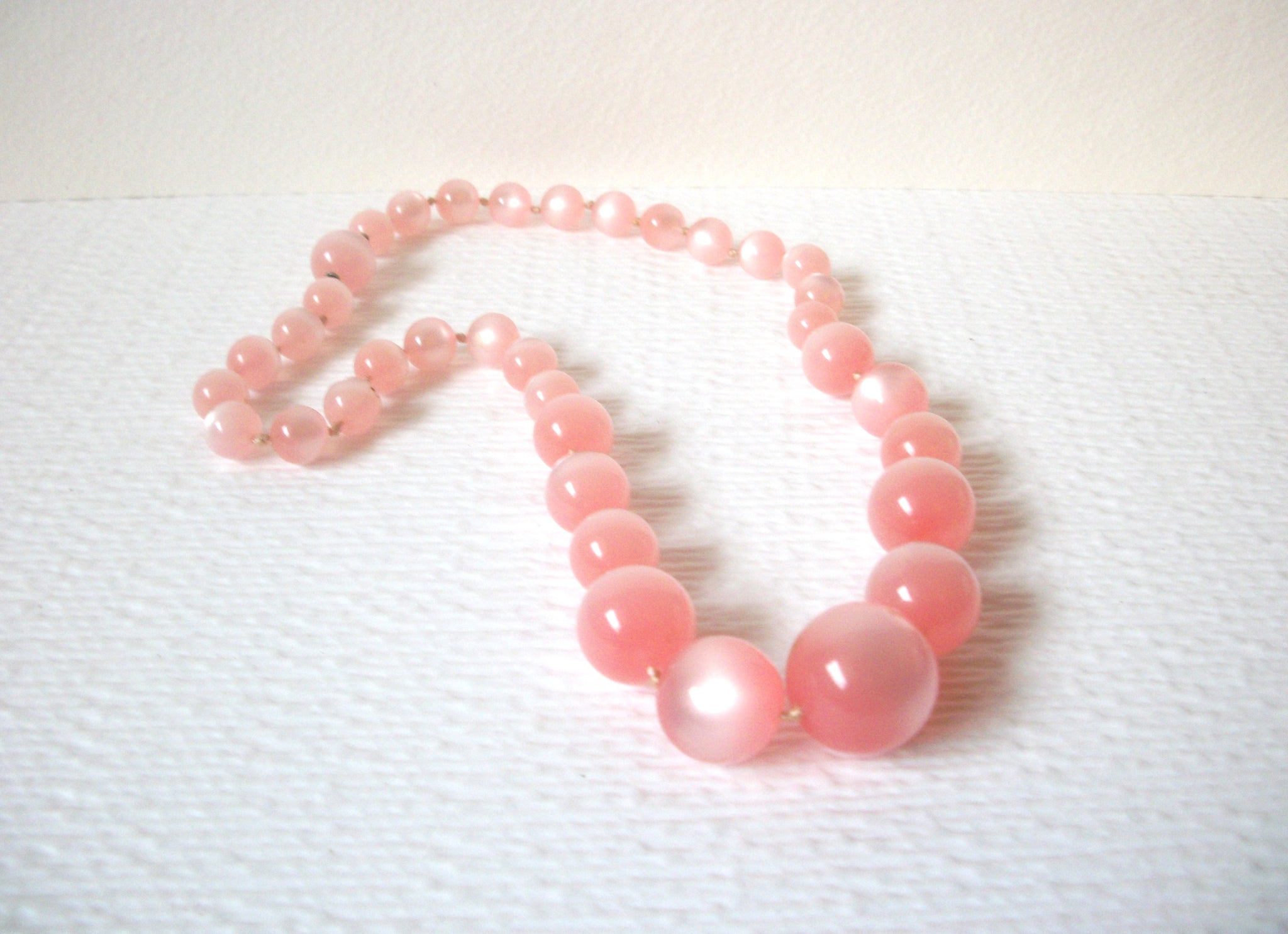 Vintage 1950s Pink Moonglow Necklace 110220