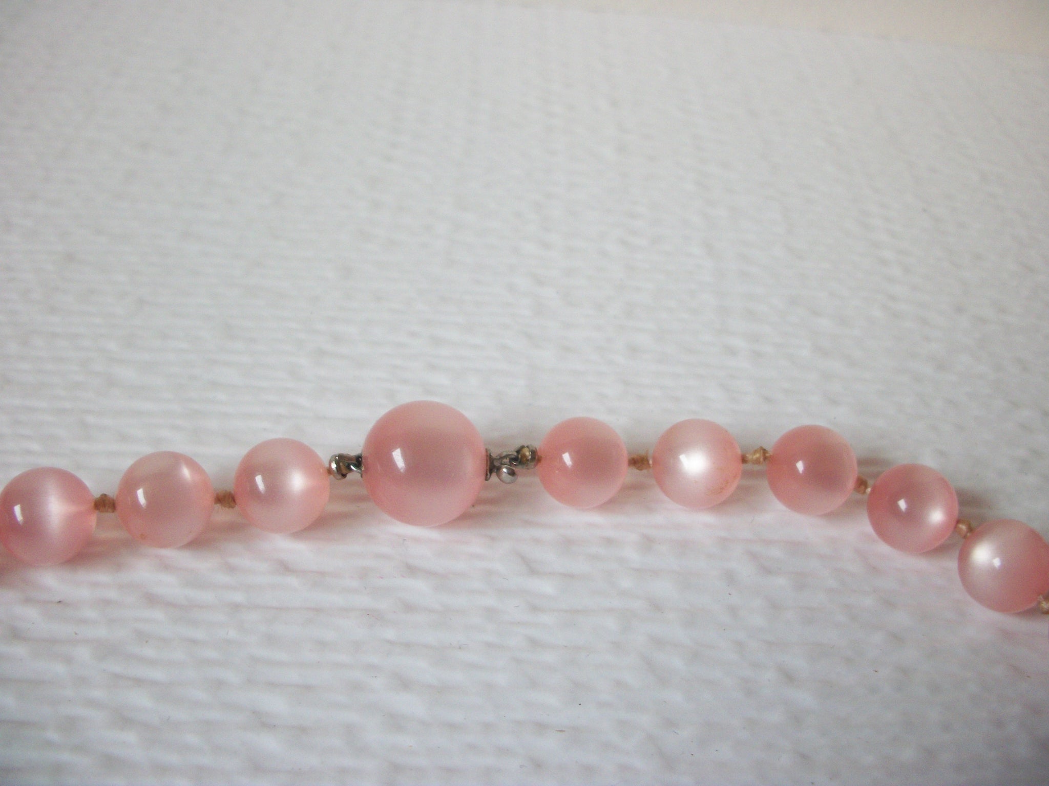 Vintage 1950s Pink Moonglow Necklace 110220