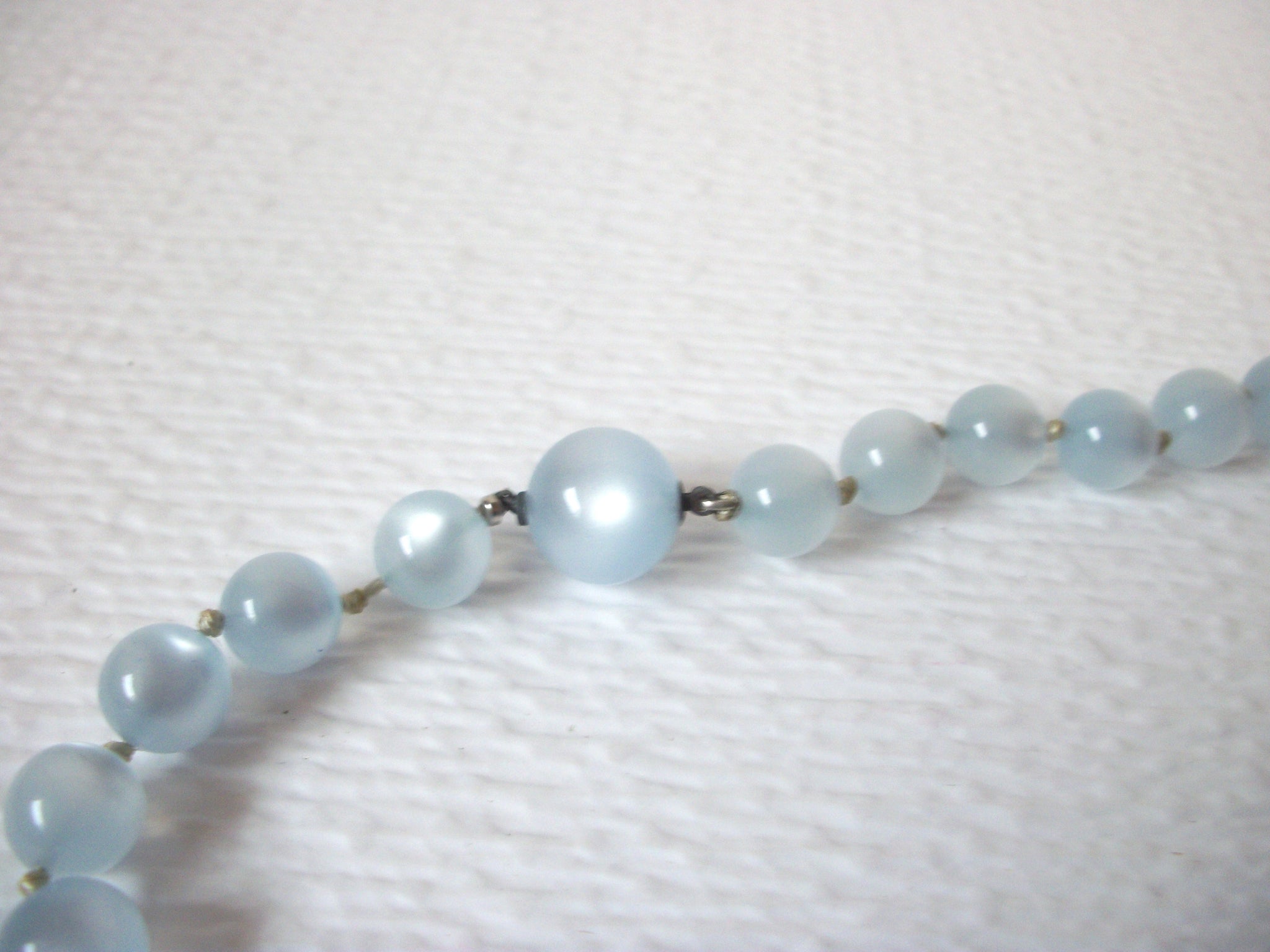 Vintage 1950s Light Blue Moonglow Necklace 110220