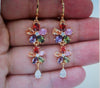 Colorful Cubic Zircon Flower Wedding Earrings 112216