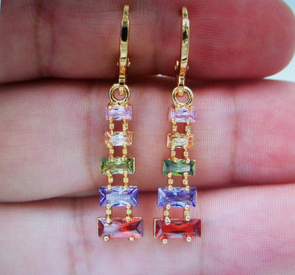 Wedding Colorful Cubic Zircon  Wedding Earrings 112216  h