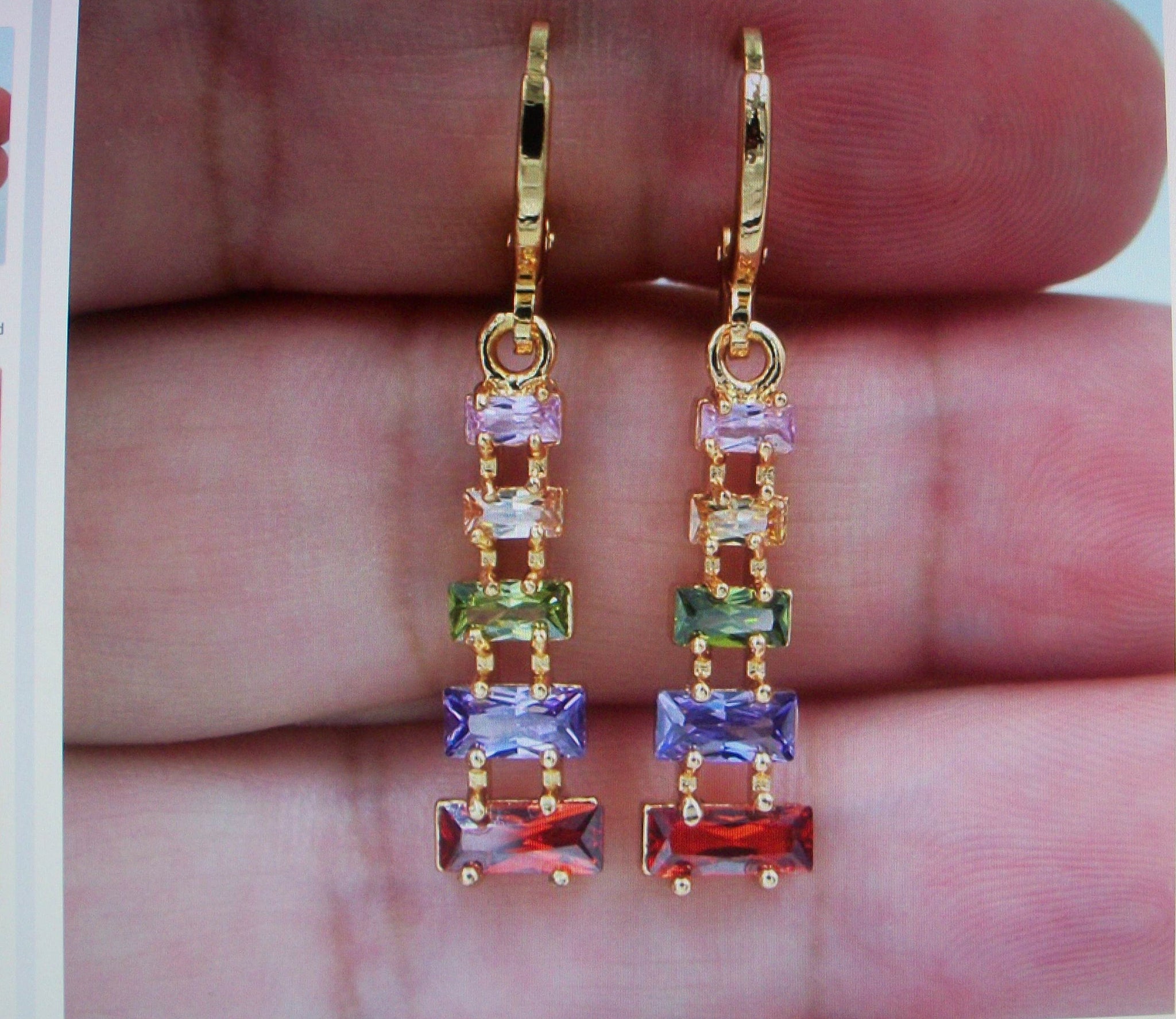 Wedding Colorful Cubic Zircon  Wedding Earrings 112216  h