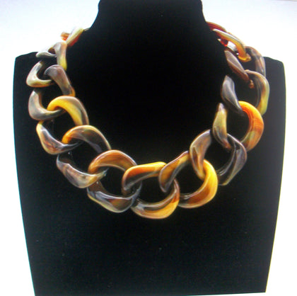 Kylie Tortoise Shell Chunky Links Necklace 41020
