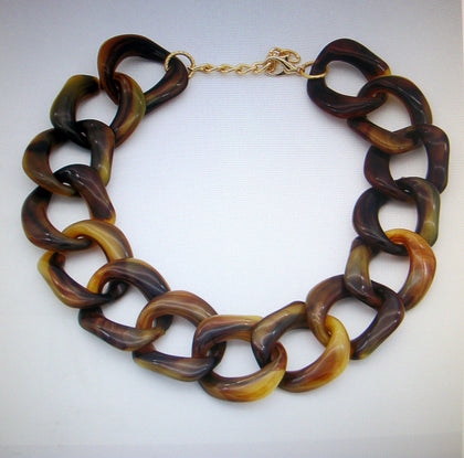 Kylie Tortoise Shell Chunky Links Necklace 41020