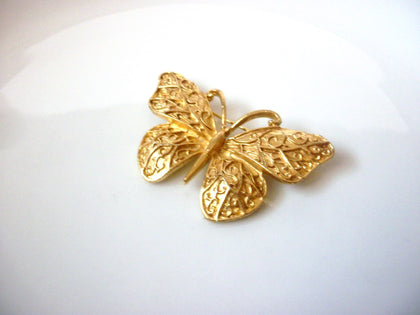 Art Deco Gold Toned Butterfly Pin Brooch 112916