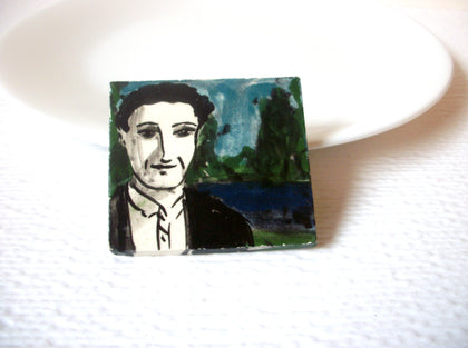 Vintage Ceramic Brooch Pin 110520