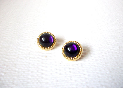 Vintage 1950 Gold Purple Earrings 110320