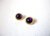 Vintage 1950 Gold Purple Earrings 110320