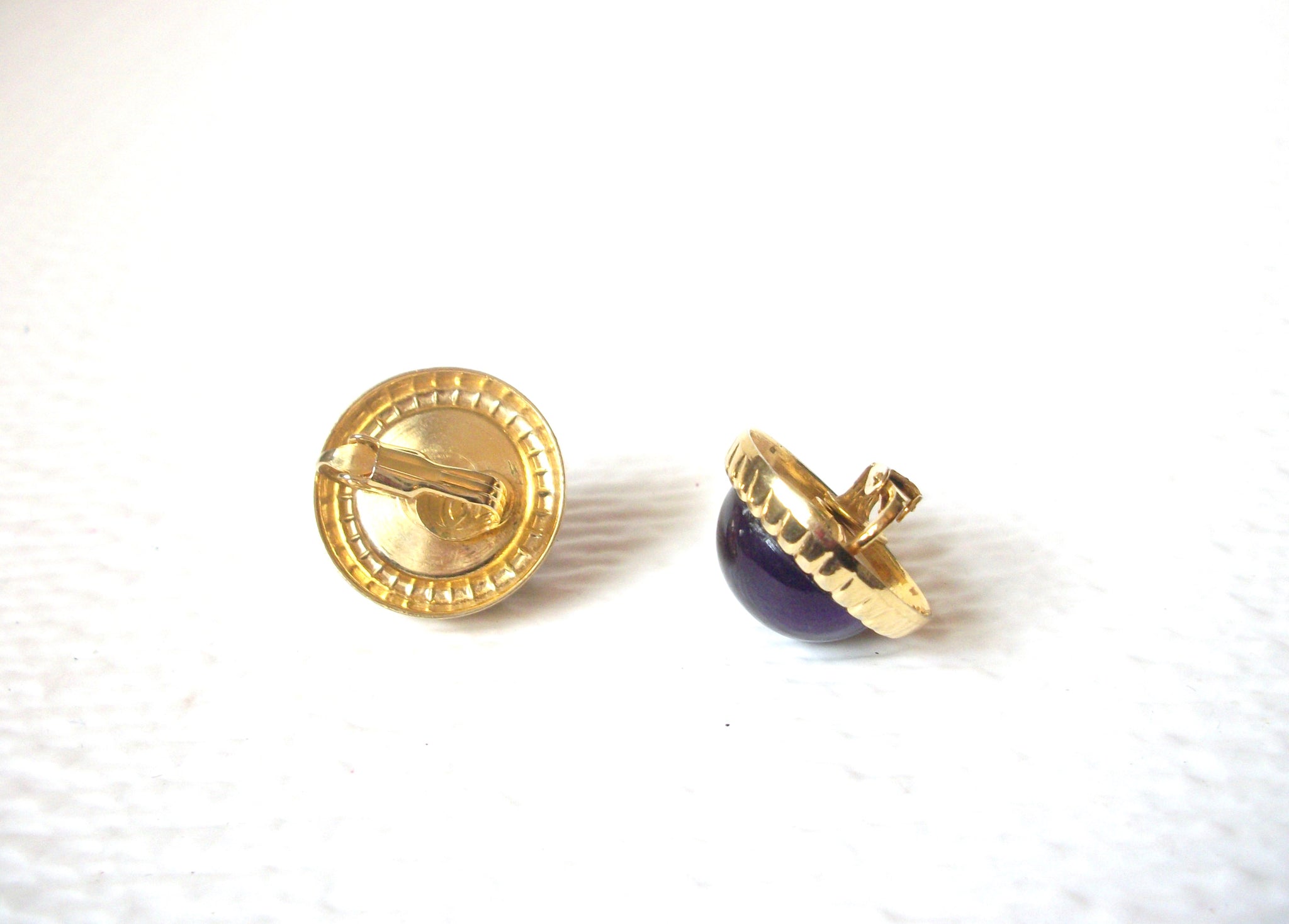 Vintage 1950 Gold Purple Earrings 110320