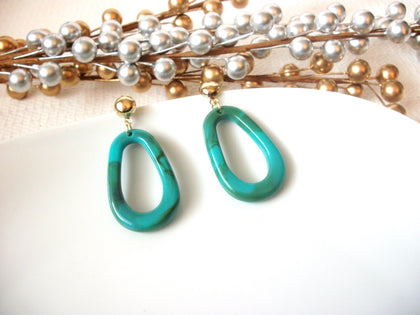 Turquoise Blue Marbleized Earrings, Acetate Earrings, Resin Earrings, Acrylic Earrings, Statement Earrings 112916