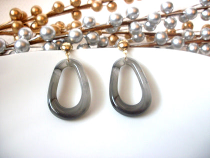 Long Gray Fog Marbleized Tortoiseshell Earrings, Acetate Earrings, Resin Earrings, Acrylic Earrings, Statement Earrings S35