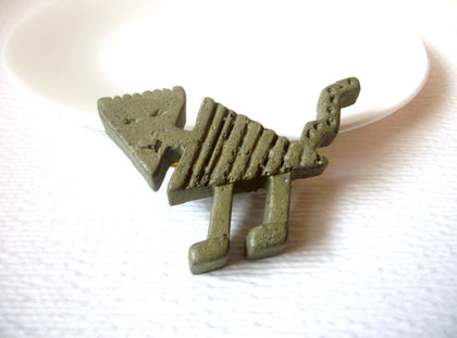 Vintage Primitive Animal Art Brooch Pin 110320